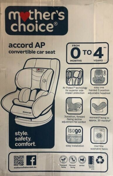 mothers choice accord ap convertible car seat